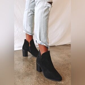 LULUS Martella Black Suede Ankle Booties Size 10